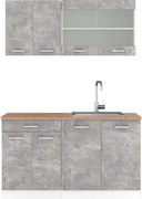 Pojedyncza kuchnia beton/biały 140x60x81.6 r-line