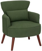 HOMCOM Nowoczesny fotel z podłokietnikami, tapicerowany fotel akcentowy z poduszką lędźwiową, Zielony