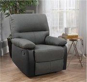 Poltrona de relaxamento "Lincoln" - 90 x 89 x 103 cm - Preto/Cinza escuro