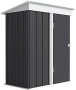 Outsunny Szopa ogrodowa, zewnętrzna szopa z blachy falistej, design ścian, regulowane półki, zamykane drzwi ciemnoszary