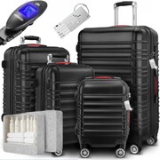 Zestaw walizek skorupowych AERO, 4-częściowy, ABS, czarny Monzana