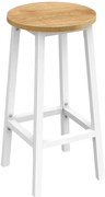 Wysoki skandynawski taboret dąb + biały R3-G10