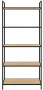 Czarno-naturalny regał w dekorze dębu 70x156x35 cm Altino – Unique Furniture