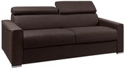 Kanapa rozkładana 4-osobowa VIZIR typu express z tkaniny – kolor brązowy – miejsce do spania z szerokimi listewkami 160 cm – materac 22 cm z pamięcią kształtu