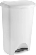 Biały kosz na śmieci na pedał z wiekiem Addis, 41x33x62,5 cm