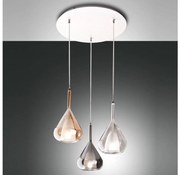 Fabas Luce 3481-47-297 - Żyrandol na lince LILA 3xE27/40W/230V złoty/szary/przezroczysty