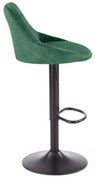 H101 hoker ciemny zielony na jednej nodze, regulowana wysokość, oparcie