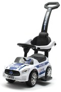 Baby Mix Odpychacz z dźwiękiem i prowadnicą Policja, biały