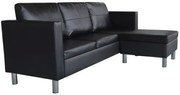 Czarna elegancka sofa 3-osobowa B4-B98