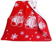 Koc RODZINNE SKRZATY 150x200 czerwony/biały Premium GRENO