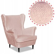 Fotel uszak Bella róż welur plusz Family meble