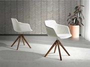 Krzesło obrotowe z beżowej tkaniny 4059 ANGEL CERDA