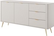 Komoda: 3 szuflady, 2 drzwi, kaszmir, złote nóżki, 163,2 x 81,2 x 38 cm