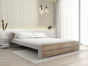 Łóżko IKAROS 120 x 200 cm, dąb sonoma/szary Stelaż: Bez stelaża, Materac: Bez materaca