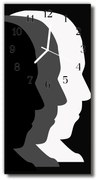 Zegar Szklany Pionowy Twarze człowiek kolorowy