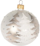 Szklana bombka z brokatowym zdobieniem, Ø 10 cm