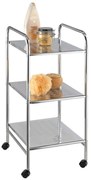 Regał łazienkowy na kółkach z trzema półkami, stal, 32 x 71 x 36,5 cm, WENKO