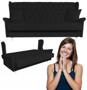 Sofa 3osobowa rozkładana z funkcją spania WELUR czarna GAJA Family Meble