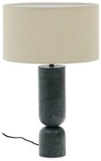 Ciemnozielono-beżowa marmurowa lampa stołowa z tekstylnym kloszem (wysokość 57 cm) Vex – Kave Home