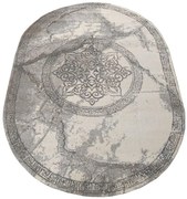 Szary owalny dywan rozeta N7-N80