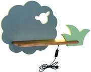 Szaro-zielona lampka ścienna owieczka z wtyczką - 5X K010 E8-K04