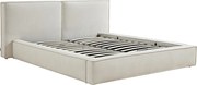 Łóżko ze skrzynią 160 x 200 cm - Tkanina - Beż - TAVESO