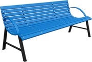 Niebieska ławka ogrodowa 140 cm  D7-F37