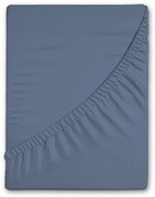 Niebieskie flanelowe prześcieradło z gumką 90x200 cm – Good Morning