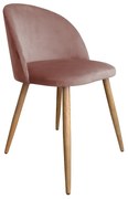 Krzesło CLAUDINE 2 VELVET różowe/dąb ATOS