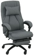 Vinsetto Fotel biurowy z masażem, port USB, obrotowe koła, ciemnoszary
