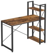 Biurko z półkami SOLEA brązowo-czarne