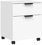 Biała szafka biurkowa na kółkach D1-T25