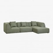 Sofa Modułowa Cardea Tapicerowana, 3-częściowa, Prawa, Rozkładana Bouclé Salvia Zieleń - Sklum