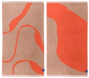 Pomarańczowo-jasnobrązowe ręczniki z bawełny organicznej zestaw 2 szt. 50x90 cm Nova Arte – Mette Ditmer Denmark