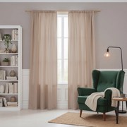 Zasłona gotowa MATOWA jasny beż Oxford Line na taśmie 140x250