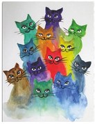Obraz na płótnie Happy Cats, 30x40 cm