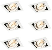 Zestaw 6 regulowanych reflektorów wpuszczanych AR111 białych - Oneon Oswietlenie wewnetrzne