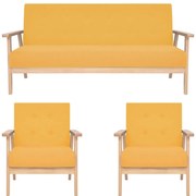 Żółty 3-częściowy zestaw do salonu A6-A95