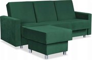 Wersalka Narożnik Alicja z pufą sofa kanapa rozkładana Family Meble zieleń
