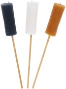 Zestaw świeczek z drewnianym uchwytem, 32 x 4 cm