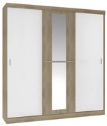 Szafa - 3 przesuwnych drzwi - dł.205 cm - Kolory: Naturalny i beżowy - DIDDA II