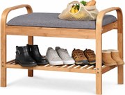 Szary Stojak Na Buty Z Siedziskiem W9-G69