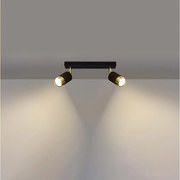 Plafony nowoczesny Alvor, stal - 2 źródło światła 3000K - L.30 x H.18 cm - czarny/złoty