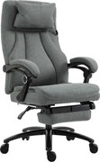 Vinsetto Fotel biurowy z masażerem obrotowy z podnóżkiem regulowany wysoki do 115 kg szary | Aosom PL