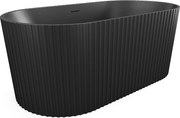 Wanna wolnostojąca akrylowa ryflowana - Czarny mat - 220 l - 150 x 75 x 58 cm - ALIENA