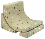 Zielony fotel dziecięcy z materiału bouclé/z tkaniny szenilowej Terrazzo Moon – Wigiwama