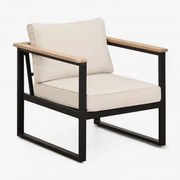 Fotel Ogrodowy Z Aluminium Lipov Czarna - Sklum