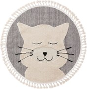 Szary dywan do pokoju dziecięcego z frędzlami MOMO