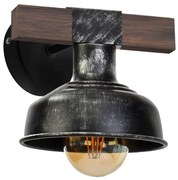 Kinkiet, czarny, drewno FARO BLACK/WOOD 1xE27 60W