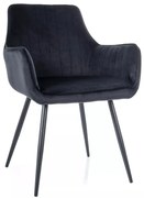 Krzesło tapicerowane APPLE VELVET czarne SIGNAL